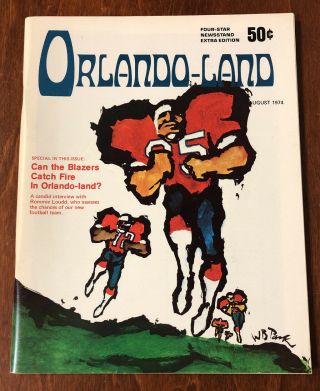 Rare 1974 Wfl World Football League Orlando Blazers Program Guide Orlando - Land