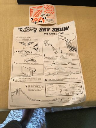 Rare 1970’s Hot Wheels Sky Show - Decals And Directions Red Lines Era