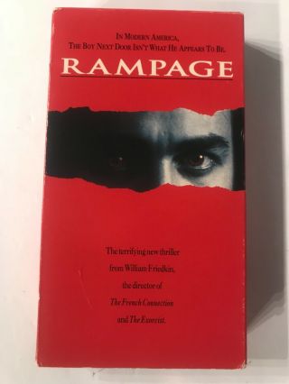 Rampage 1992 Rare Vhs Tape,  Crime Drama,  William Friedkin,  Ex Blockbuster Rental