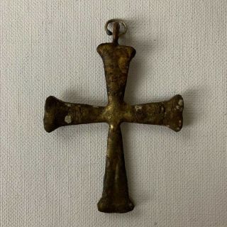 Antique Metal Bronze Cross Pendant