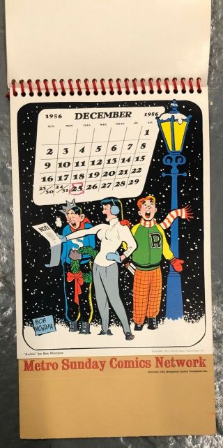 Rare 1956 Sunday Comics Calendar Archie Bob Montana Bushmiller Caniff Nr
