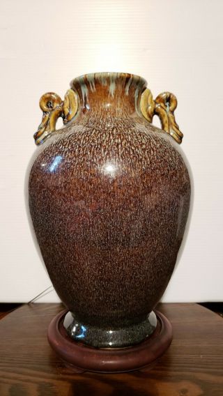 Large Chinese Antique Qing Dynasty Trans - Mutational Flambe Glazed Vase