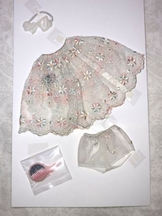 12” Vintage Mattel Barbie Clothing “floral Petticoat” Sheer Undergarments