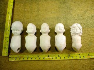 5 X Excavated Vintage Unpainted Bisque Doll Body Age 1890 Hertwig Art 13526