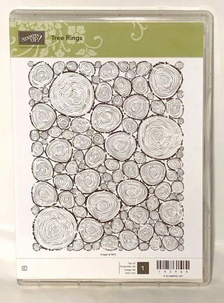 Stampin Up Tree Rings Background Rubber Stamp Rare Retired Masculine Nature Wood