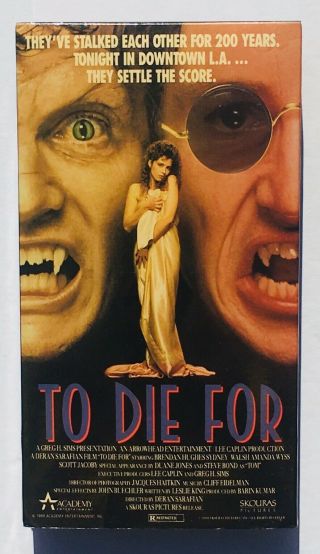 To Die For (1989) VHS RARE VAMPIRE CULT HORROR Tape Brendan Hughes VGC HTF CIB 2