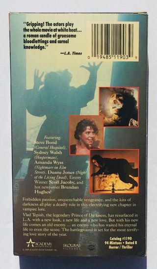 To Die For (1989) VHS RARE VAMPIRE CULT HORROR Tape Brendan Hughes VGC HTF CIB 3