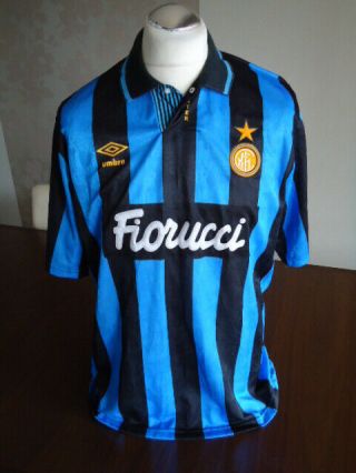 Inter Milan 1992 Umbro Home Shirt Xl Adults Fiorucci Rare Vintage