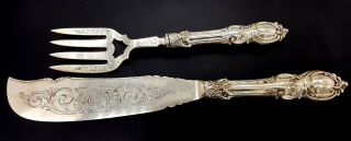 19th Century Old Sheffield Silver Plate Fish Knife And Fork.