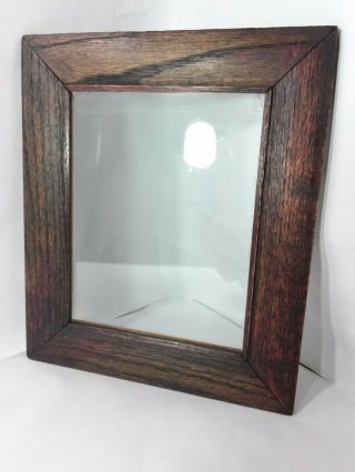 Antique Arts And Crafts/ Mission Period Oak Picture Frame With Glass