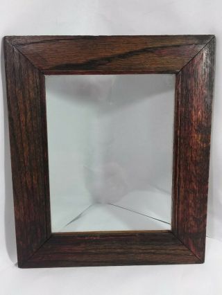 Antique arts and crafts/ mission period oak picture frame with glass 2