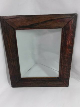 Antique arts and crafts/ mission period oak picture frame with glass 3