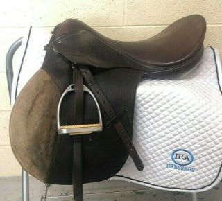 Rd Collegiate - English/jumping Show Saddle - 19 " - Leathers/irons - Rare Size