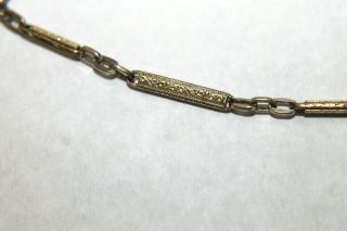 Antique Yellow White Gold Filled Pocket Watch Chain 14.  5 "