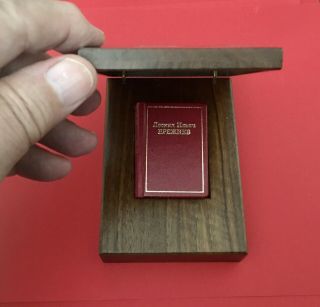 Rare 1976 Russian Miniature Book Housed In Wooden Display Case