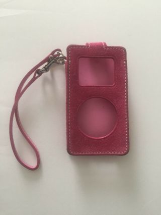 Rare Coach Leather Wrist Strap Case Cover For Apple Ipod Nano Pink