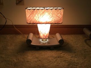 1950s Vintage Mid Century Tv Lamp Oriental Table Mcm With Top Shade Rare