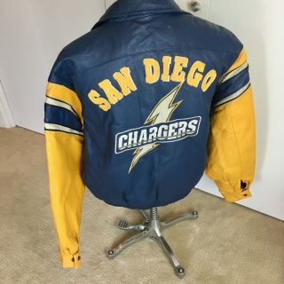 Vintage Size Xl San Diego Chargers Rare Jacket Leather Nfl Licensed