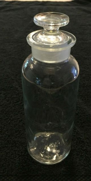 Vtg Wide Mouth Apothecary Lab Bottle W Glass Stopper T.  C.  W.  Co.  U.  S.  A.  500 Ml