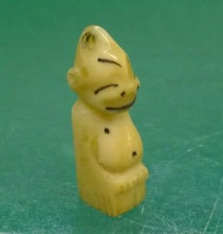 Antique Japanese Netsuke Ojime Hand Carved Monkey Bead