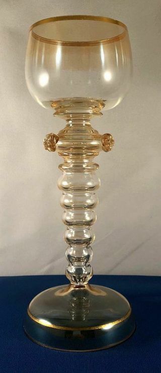 Antique Bohemian Fritz Heckert Iridescent Wine Glass Or Goblet C1900 - N/r
