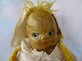 Creepy Doll Vintage Oil Cloth Face Stuffed Rag Doll Halloween Decoration 2
