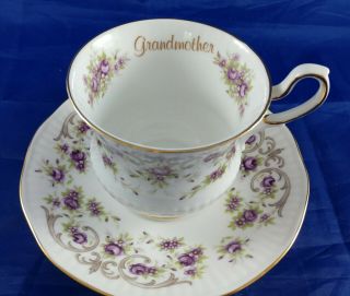 Grandmother Vintage Rosina Queen ' s Tea Cup and Saucer - Fine Bone China England 2