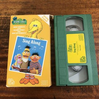 Sesame Street Home Video Vhs - Sing Along W Rare Green Tape Shell