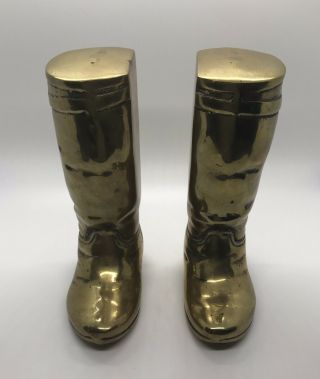 Rare Vintage Brass Ralph Lauren Cowboy Boot Bookends 2