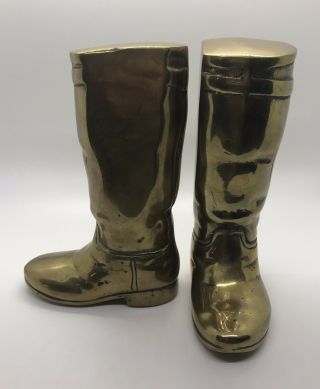 Rare Vintage Brass Ralph Lauren Cowboy Boot Bookends 3