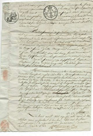 1826 Manuscript Tribunal Court Handwritten Letter With Stamps