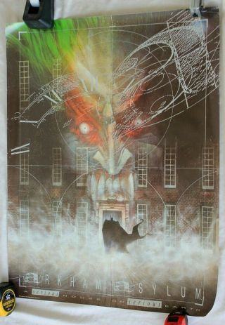 Rare Batman Arkham Asylum Poster,  1989 Dc Comics,  22 " Wide