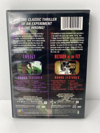 Fly,  The Return of the Fly (DVD,  2000,  Double Feature) RARE OOP B MOVIE HORROR 2