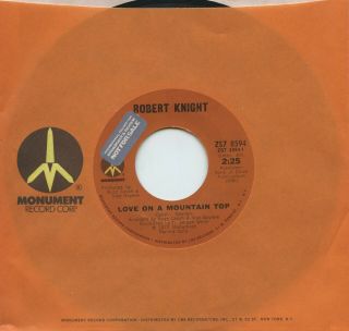Rare Soul 45 - Robert Knight - Love On A Mountain Top - Monument Zs7 8594 Promo