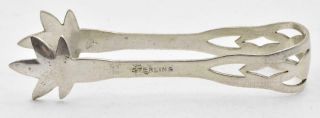 Antique Sterling Silver - Unknown Maker Claw End Sugar Cube Tongs 2 & 1/2 " Long