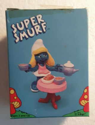 Smurfs Smurfette Tea Set Rare Vintage Toy Figure Schleich 1981 6752