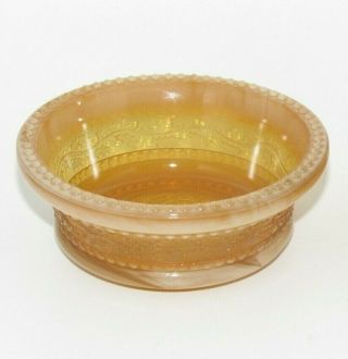 Rare Eapg Greentown Glass Holly Amber Sauce Dish 4 1/4 "