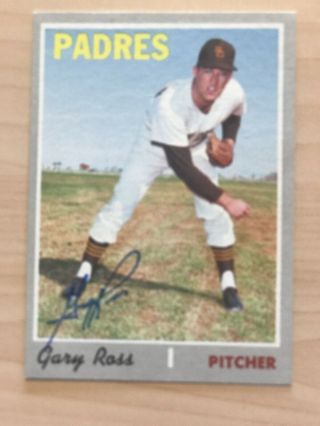 Gary Ross Signed 1970 Topps Baseball Card 694 Autographed Padres Rare Hi