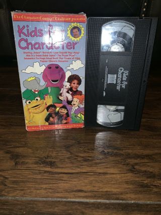 Barney The Character Counts: Kids For Character Vhs 1996 Lyrick Rare Oop Htf