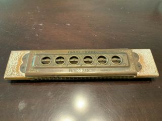 Antique Ands Koch Bugle Band Alpenrose Double Sided Harmonica