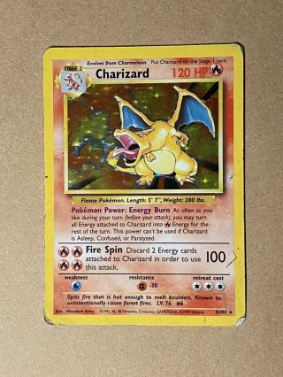 Pokemon Charizard 4/102 Holo Base Set Unlimited