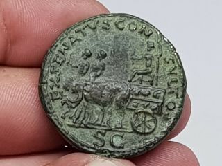 Rare Ancient Roman Bronze Coin Sestertius Of Agrippina 22,  5 Gr 32 Mm