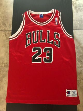 Rare Vintage Michael Jordan Chicago Bulls Champion Jersey 48 Xl Last Dance