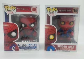 Funko Pop Marvel The Spiderman Spider - Man 15 & 45 Retired Rare