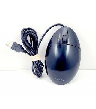 Sony Vaio Wired Usb Optical Mouse Vgp - Ums1 Black W/ Scroll Wheel - Rare