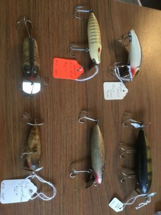Old Antique Fishing Lures,  Ot Of 6,  See Photos
