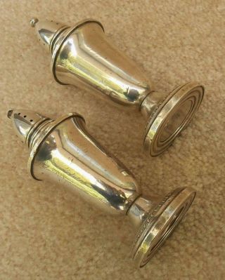 Crown Sterling Silver Salt And Pepper Shakers With Glass Liners