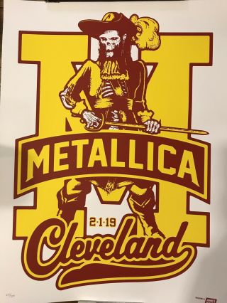 Metallica Rare Concert Poster Cleveland 2019 Ames Bros 251/350