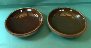 Antique Stoneware 7 " Pie Plates Brown Glaze