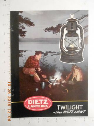 1948 Dietz Lanterns Vintage Rare Trade Ad Camping R.  E Co York Blizzard No2